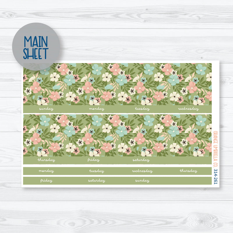 Spring Floral Kit 8.5 ECLP Monthly Planner Kit Stickers | Little Garden | 314-261