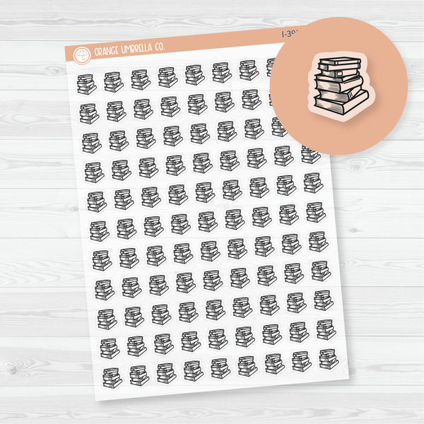 Book Stack Icon Planner Stickers | Clear Matte| I-395-BCM