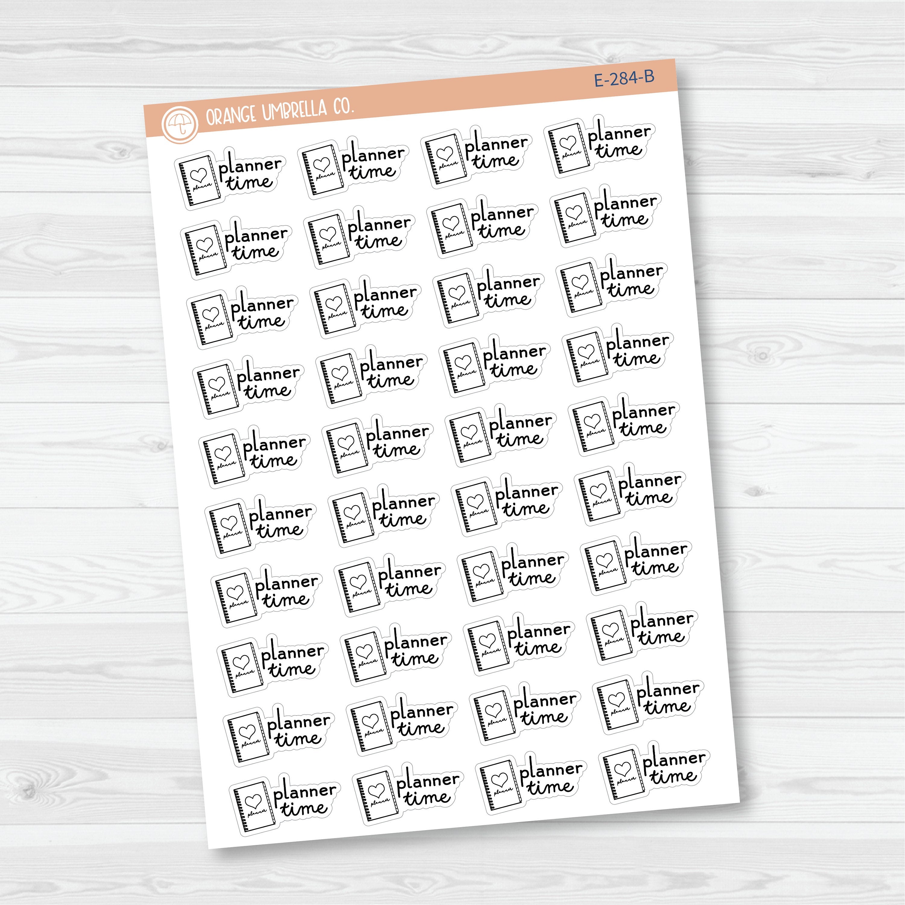 Planner Time Planner Stickers | Time To Plan Hand Doodled F16 | E-284