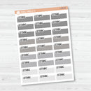 Listening Stitched Quarter Box Planner Stickers | Solid Color Labels | L-495