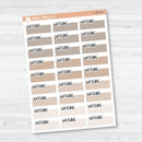 Watching Stitched Quarter Box Planner Stickers | Solid Color Labels | L-497