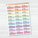 Watching Stitched Quarter Box Planner Stickers | Solid Color Labels | L-497