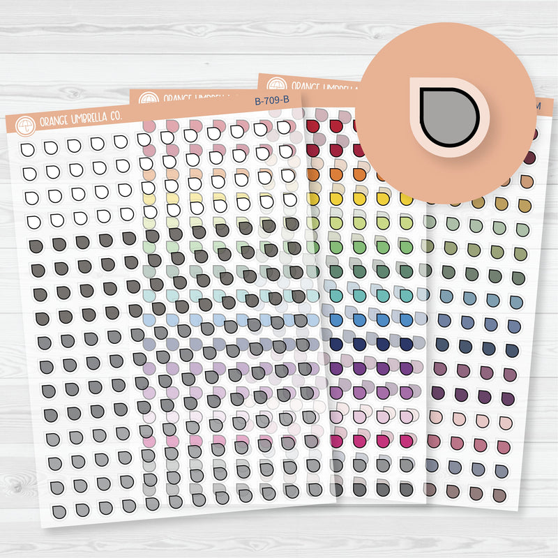 Tiny Tear Drop Flag Planner Stickers from Kits | Clear Matte | B-709-CM