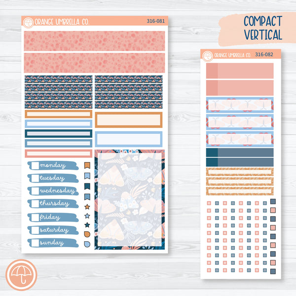 Spring Butterfly & Moths | Compact Vertical Planner Kit Stickers for Erin Condren | Flutter By | 316-081