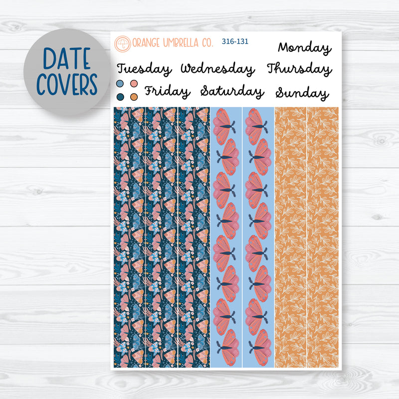 Spring Butterfly & Moths | 7x9 Daily Duo Planner Kit Stickers | Flutter By | 316-131