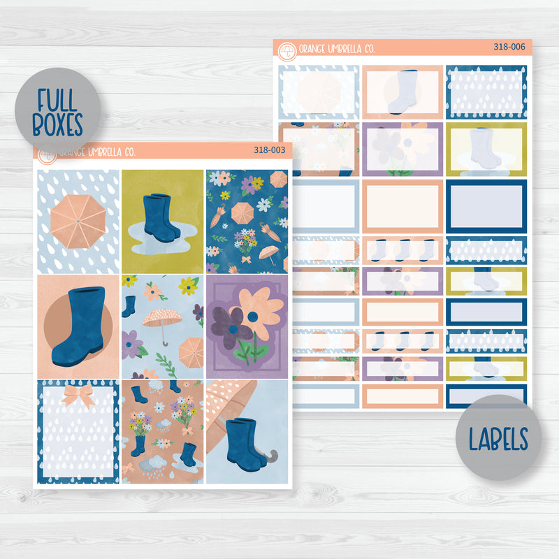 Rainy Day Weekly Planner Kit Stickers | Under The Umbrella | 318-001