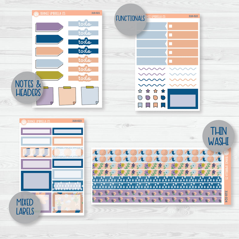 Rainy Kit Weekly Add-On Planner Kit Stickers | Under The Umbrella | 318-012