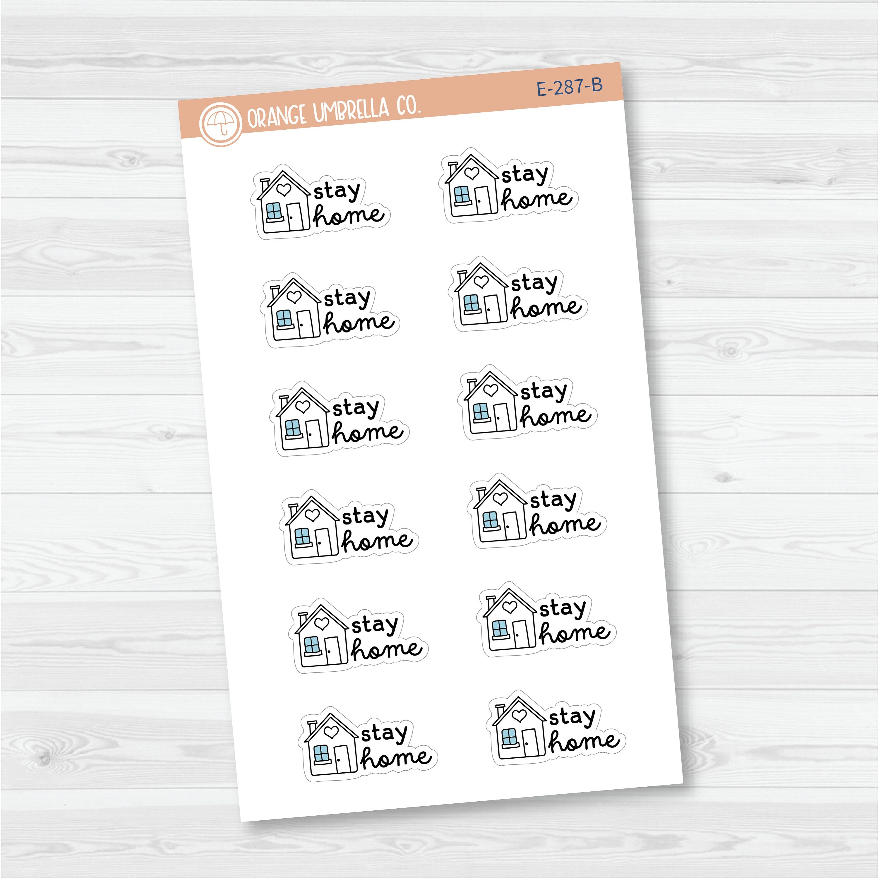 3/12-Stay Home Planner Stickers | F16 | E-287