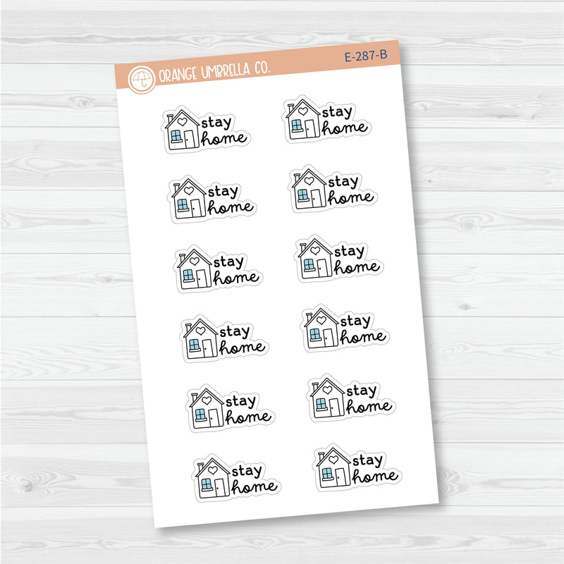 3/12-Stay Home Planner Stickers | F16 | E-287