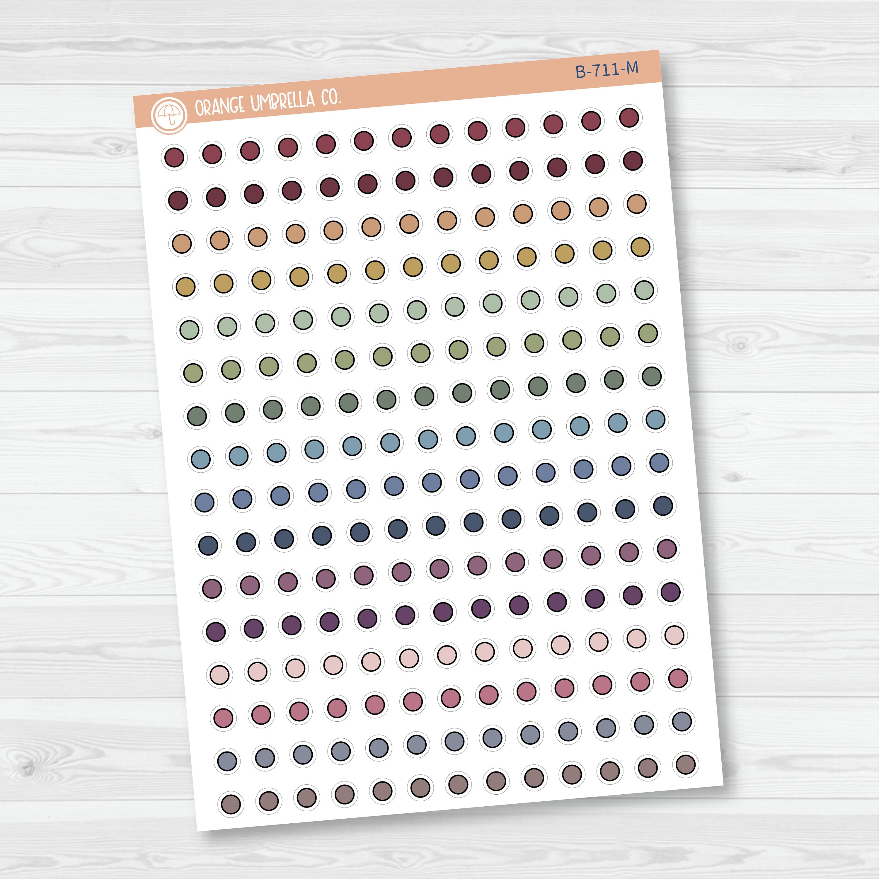 3/12-Tiny Circle Planner Stickers from Kits | B-711
