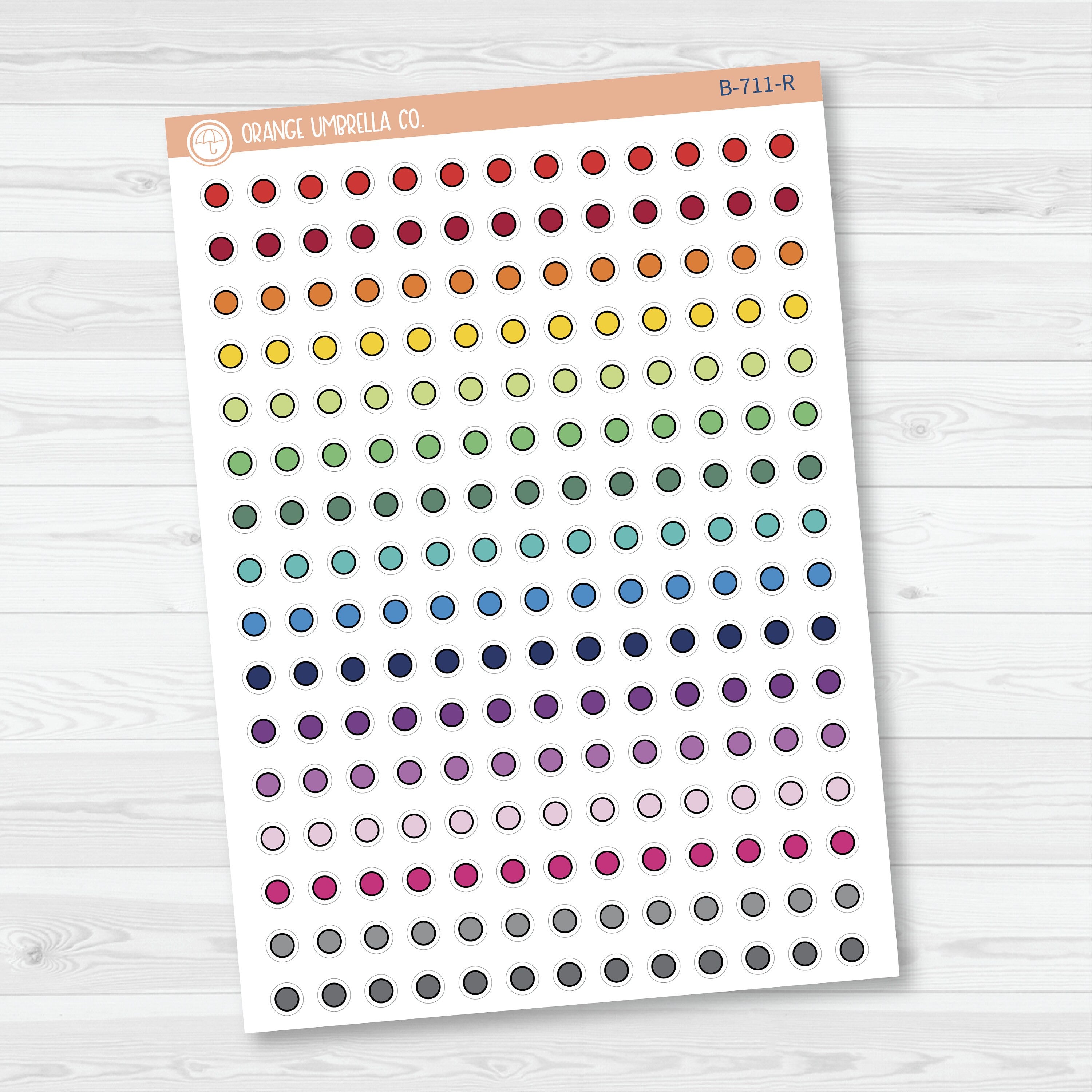 3/12-Tiny Circle Planner Stickers from Kits | B-711