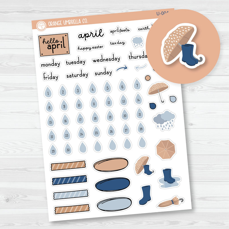 3/12-Build Your Own Journal Kit Planner Stickers | April F16 | U-004