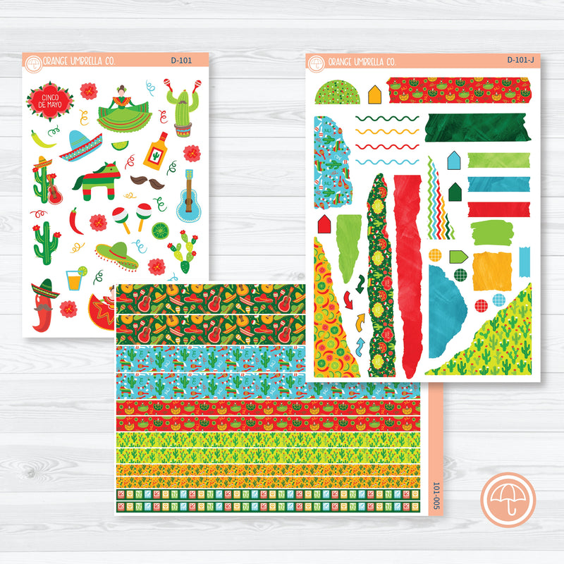 Cinco De Mayo | May Kit Deco Journaling Planner Stickers | Mariachi | D-101