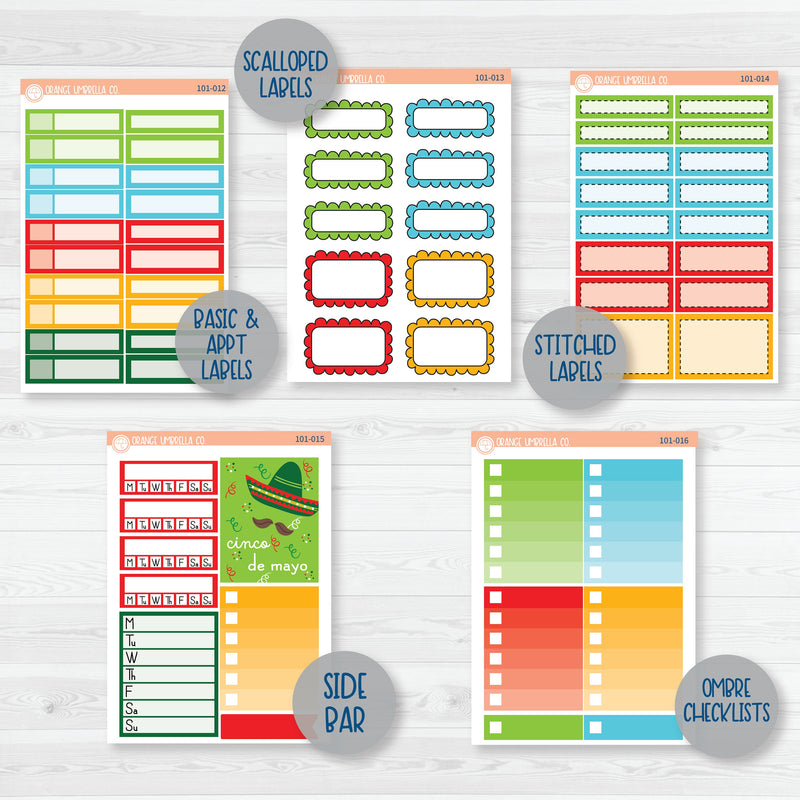 Cinco De Mayo | Weekly Add-On Planner Kit Stickers | Mariachi | 101-012
