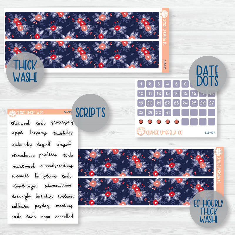 Memorial Day Floral Kit | Weekly Add-On Planner Kit Stickers | Patriot | 319-012