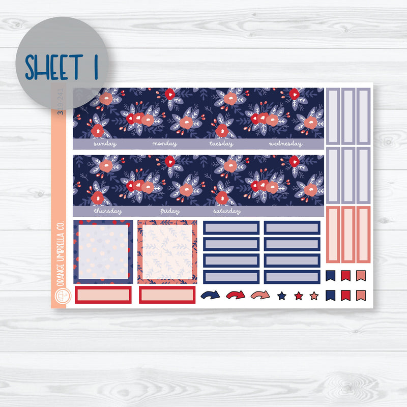 Memorial Day Monthly | A5 EC Monthly & Dashboard Planner Kit Stickers | Patriot | 319-241