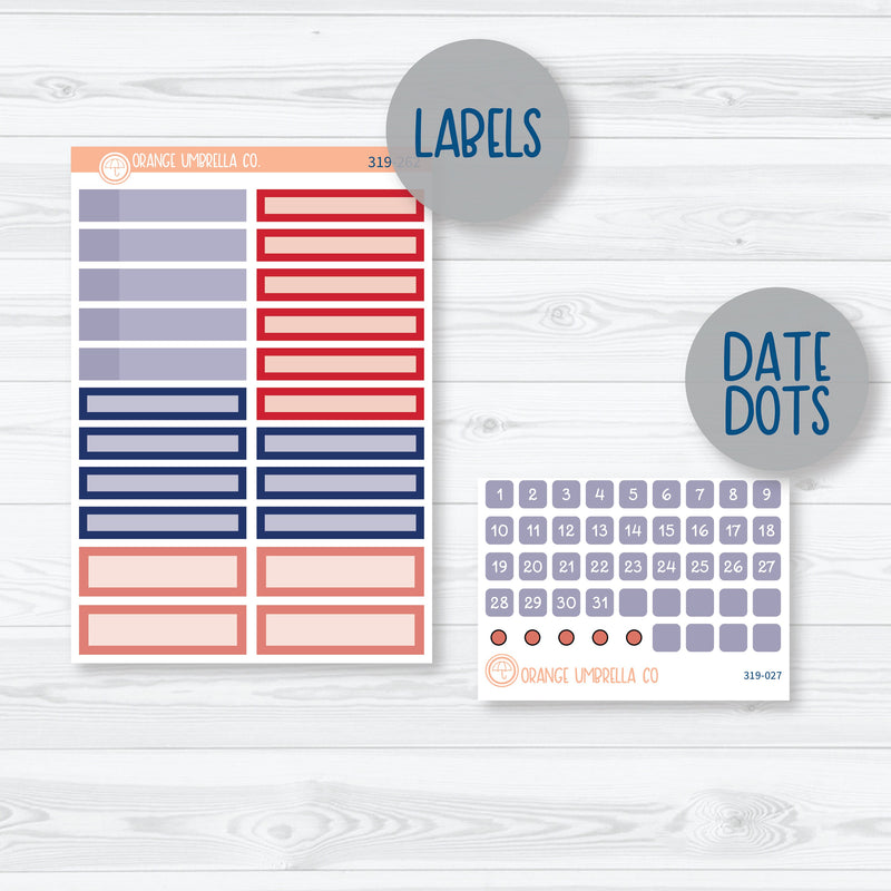 May Monthly Kit | 8.5 ECLP Monthly Planner Kit Stickers | Patriot | 319-261