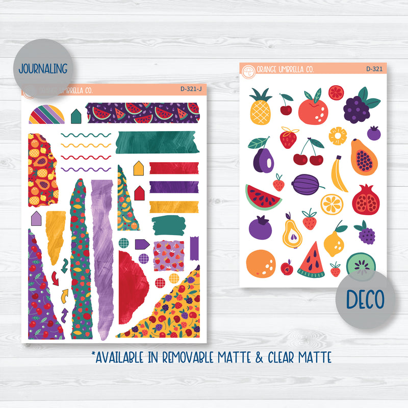 Summer Fruit Kit Deco Journaling Planner Stickers | Jam Packed | D-321