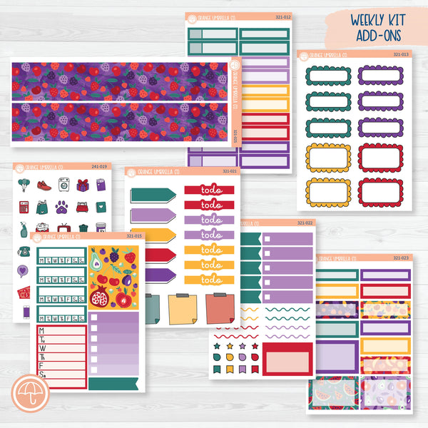 Summer Fruit Kit | Weekly Add-On Planner Kit Stickers | Jam Packed | 321-012