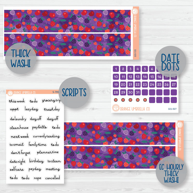 Summer Fruit Kit | Weekly Add-On Planner Kit Stickers | Jam Packed | 321-012