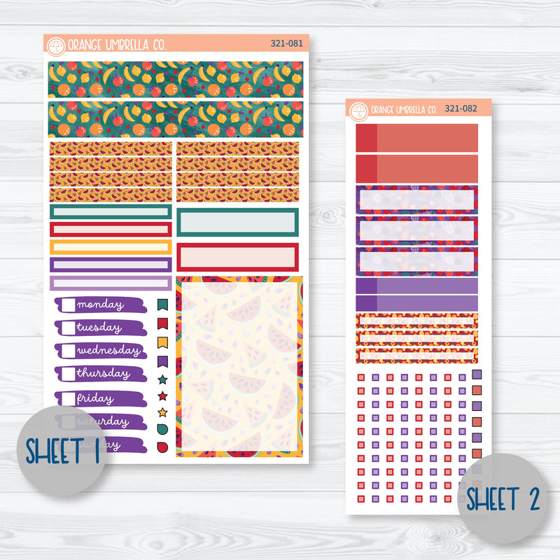 Fruit Planner Kit | Compact Vertical Planner Kit Stickers for Erin Condren | Jam Packed | 321-081