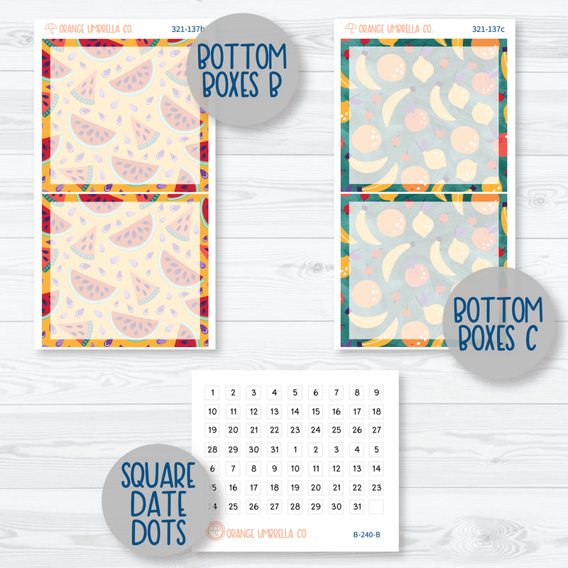 Fruit Summer Planner Kit | 7x9 Daily Duo Planner Kit Stickers | Jam Packed | 321-131