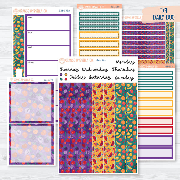 Fruit Summer Planner Kit | 7x9 Daily Duo Planner Kit Stickers | Jam Packed | 321-131