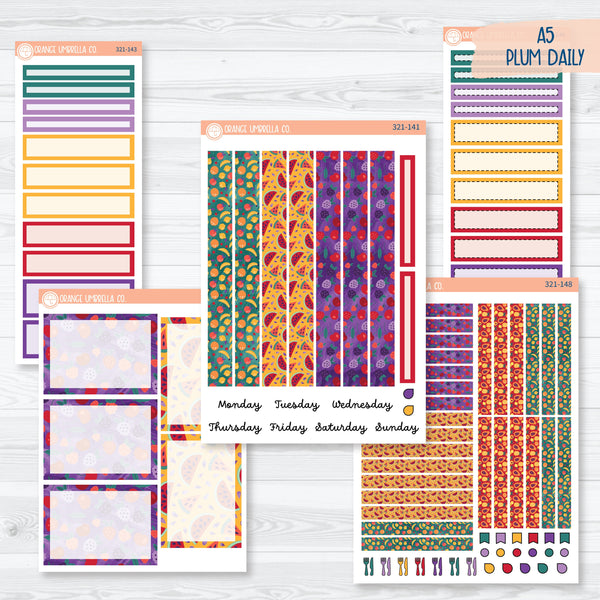 Fruit Planner Kit | A5 Plum Daily Planner Kit Stickers | Jam Packed | 321-141
