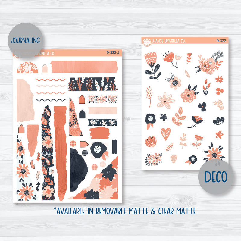 Summer Floral Kit | Kit Deco Journaling Planner Stickers | Melanie's Bliss | D-322