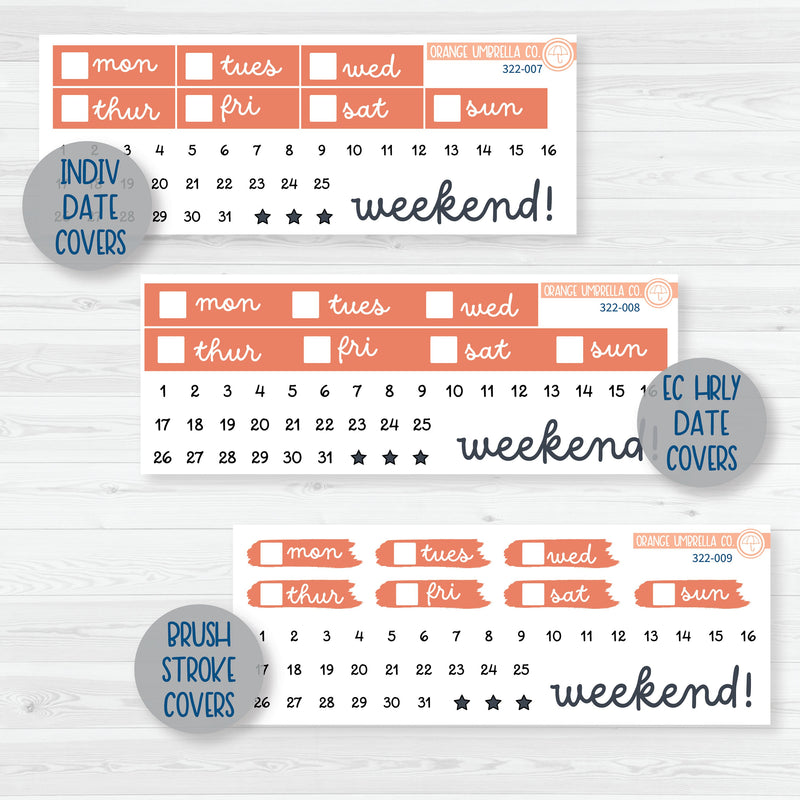 Navy & Coral Floral Kit | Weekly Planner Kit Stickers | Melanie's Bliss | 322-001