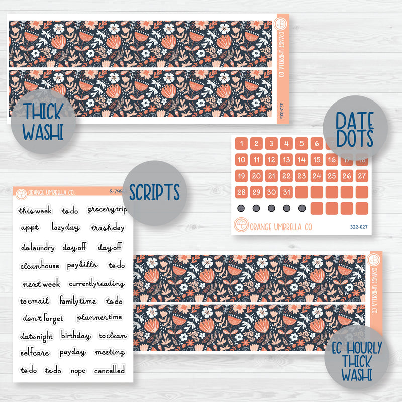 Coral Flower | Weekly Add-On Planner Kit Stickers | Melanie's Bliss | 322-012