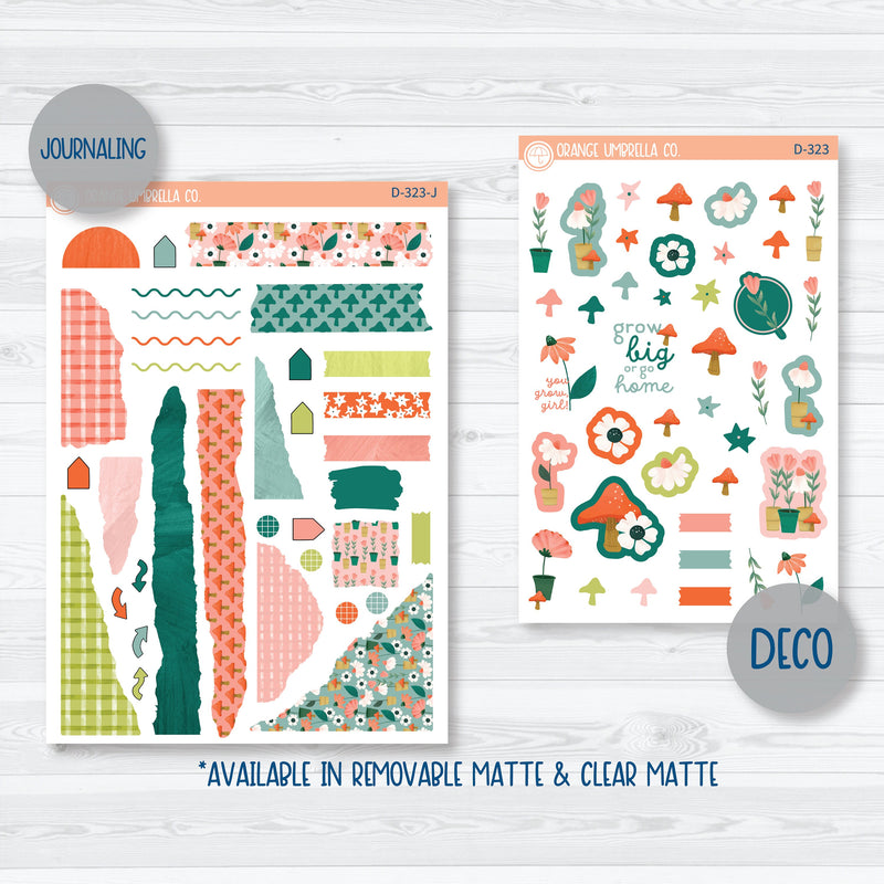 Whimsical Floral Kit | Deco Journaling Planner Stickers | D-323