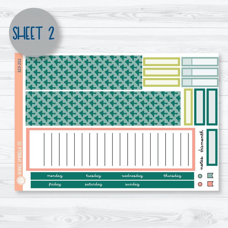 Garden Monthly | 7x9 ECLP Monthly & Dashboard Planner Kit Stickers | Sprout | 323-251