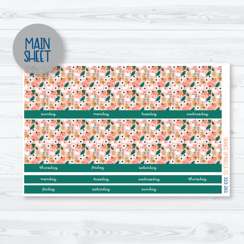 Summer Floral Monthly Kit | ECLP Monthly Planner Kit Stickers | Sprout | 323-261