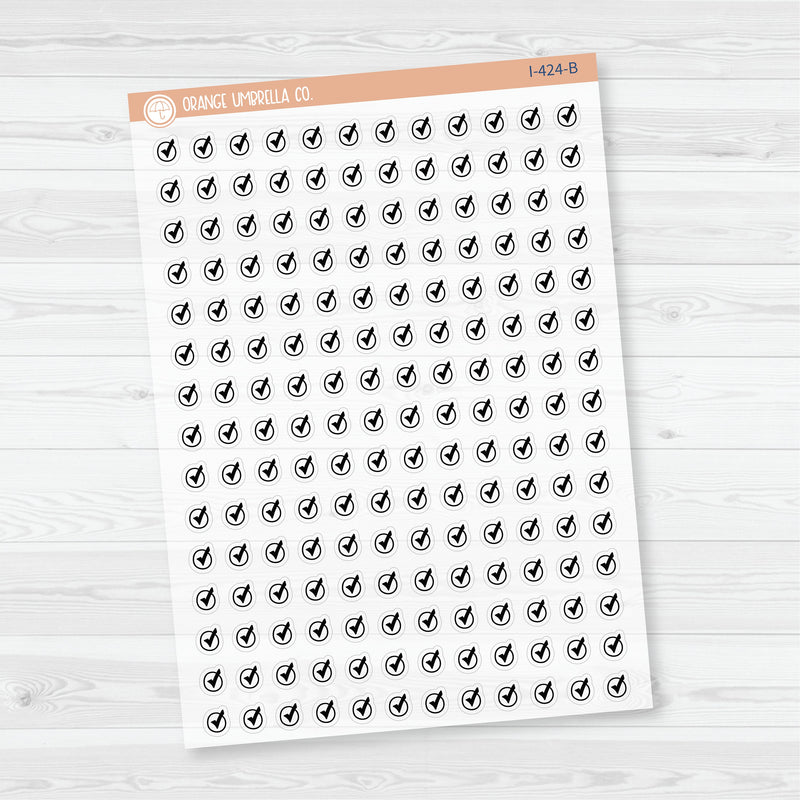 Checkmark Icon Planner Stickers | Clear MatteTo Do Lists Icons | I-424-CM