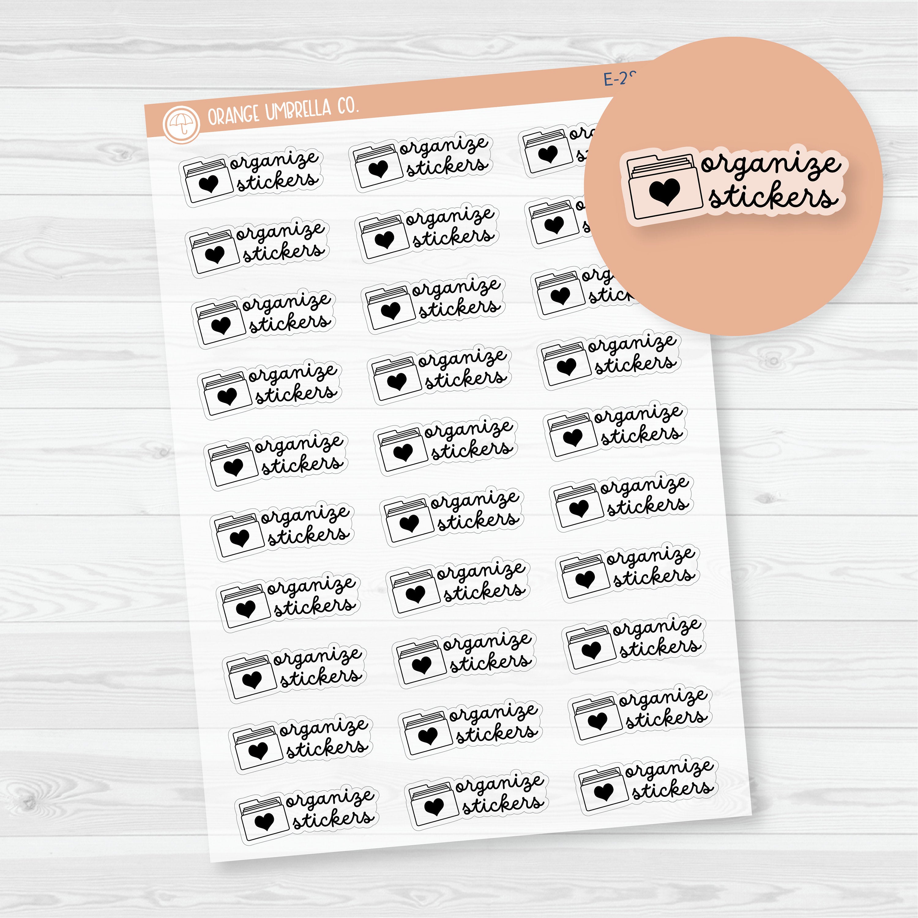Organize Stickers Icon Script Planner Stickers |Clear Matte| FC16| E-2