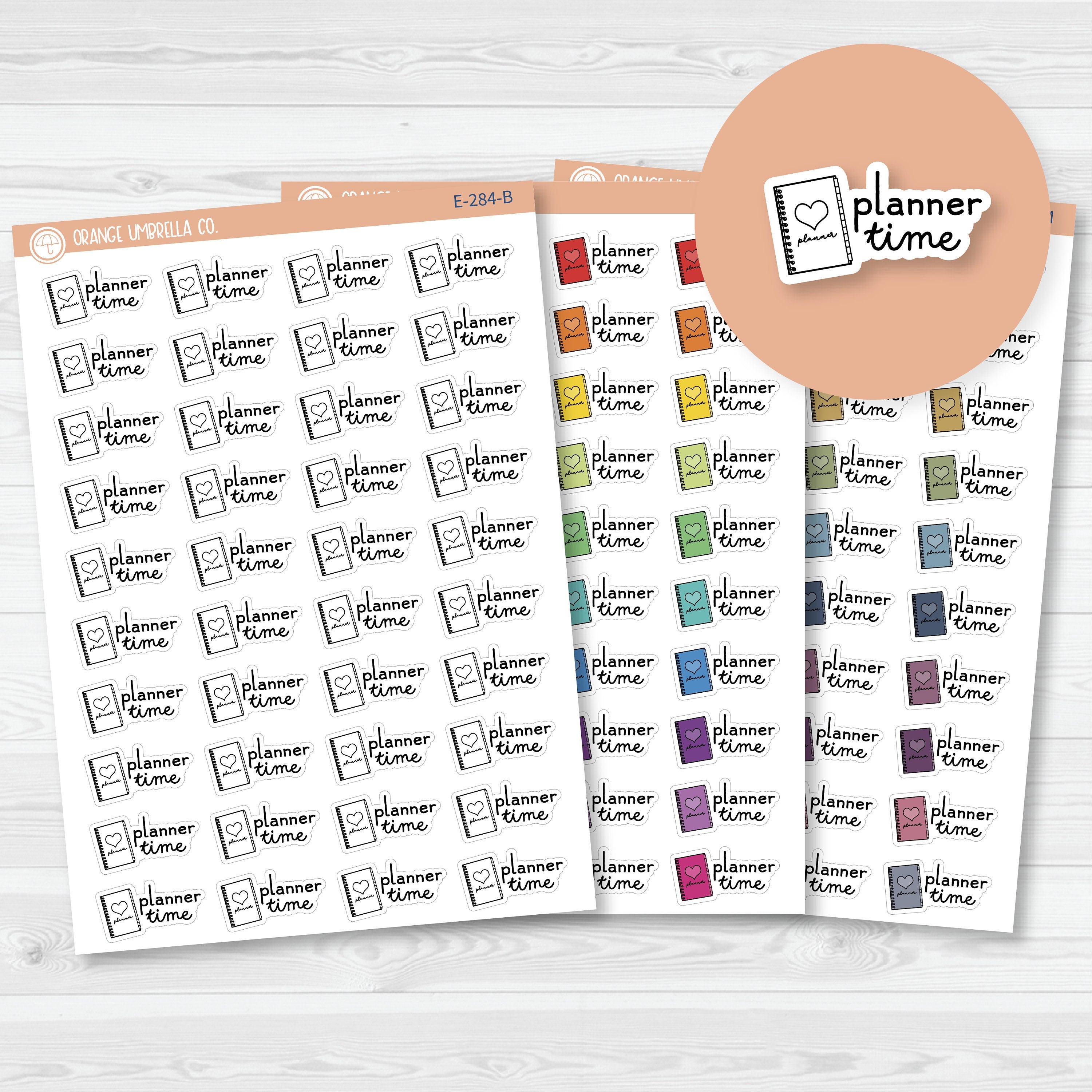 Planner Time Planner Stickers | Time To Plan Hand Doodled F16 | E-284