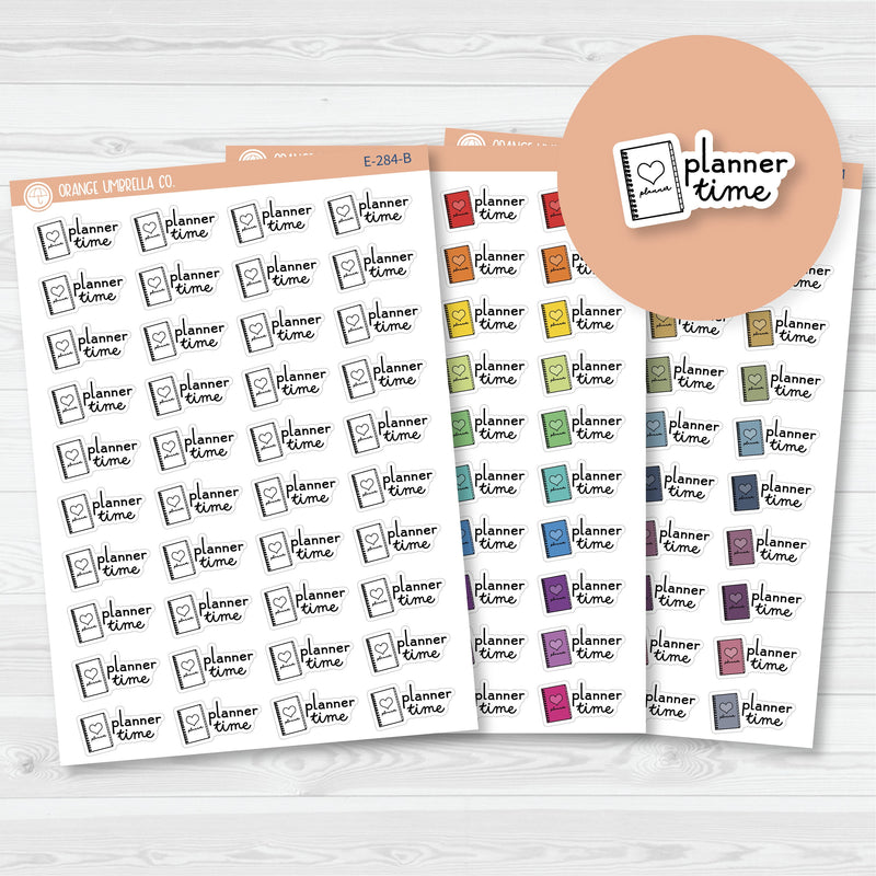 Planner Time Planner Stickers | Time To Plan Hand Doodled F16 | E-284