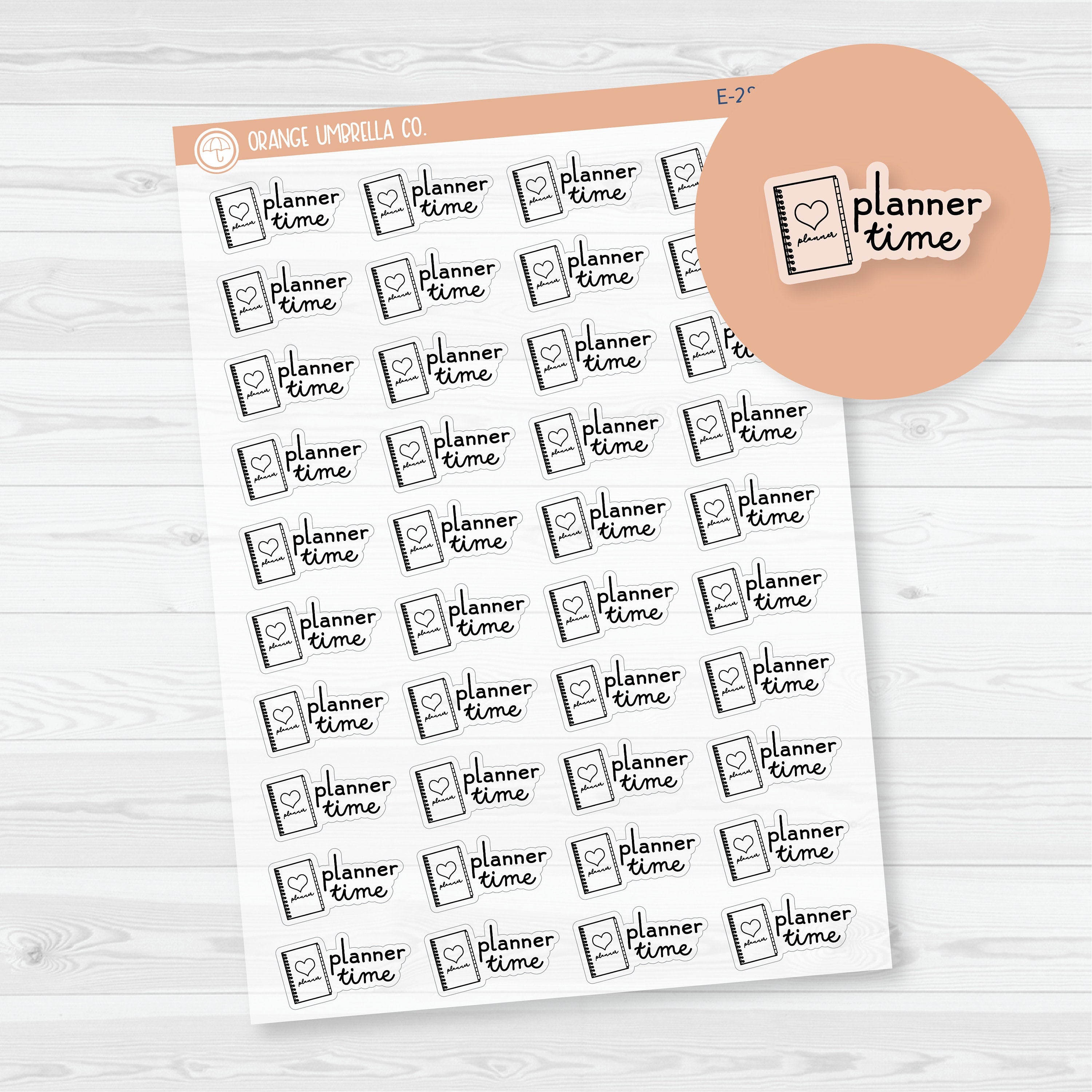 Planner Time Planner Stickers | Clear Matte Hand Doodled Labels | E-284-BCM