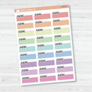 Reading Stitched Quarter Box Planner Stickers | Solid Color Labels | L-496