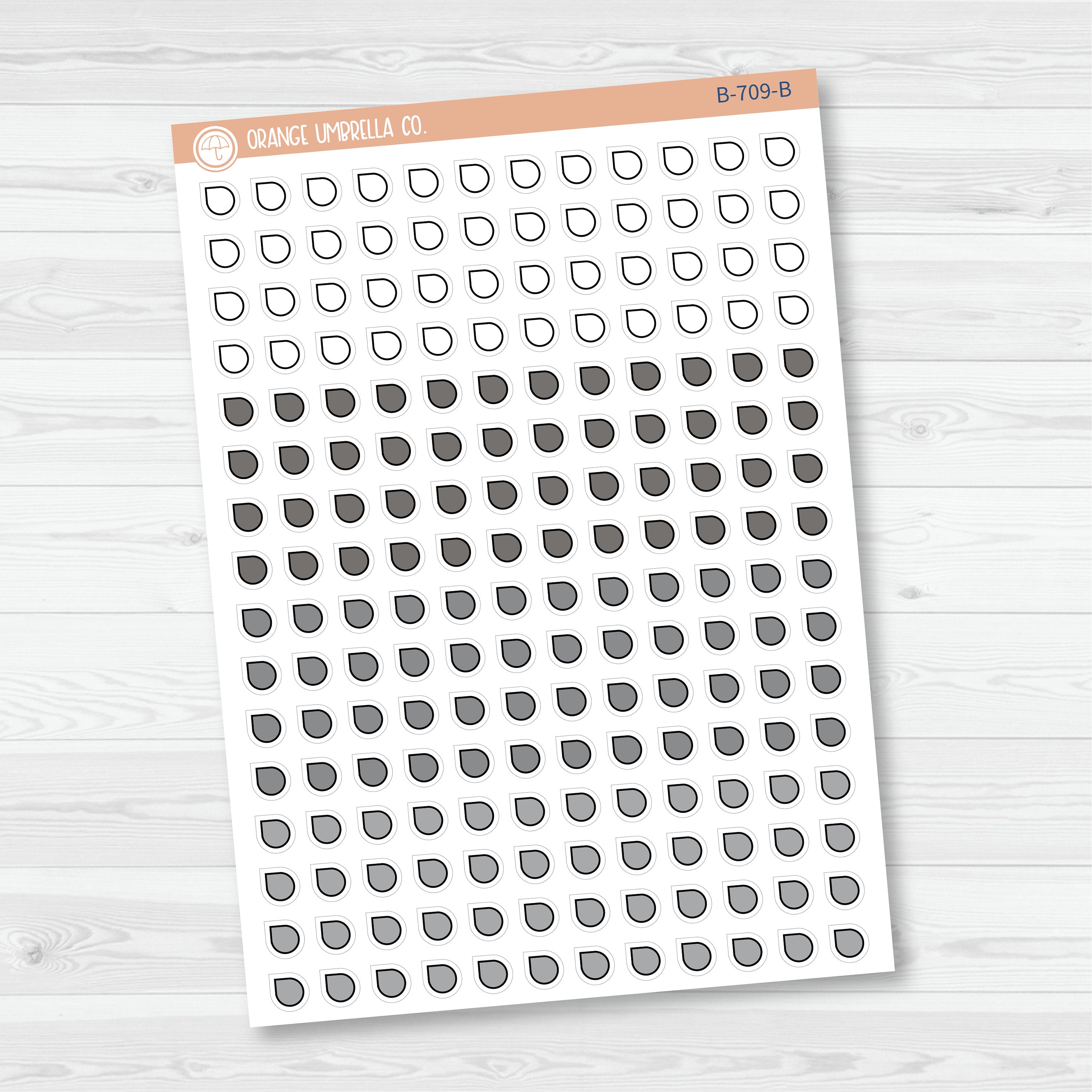 Tiny Tear Drop Flag Planner Stickers from Kits | B-709
