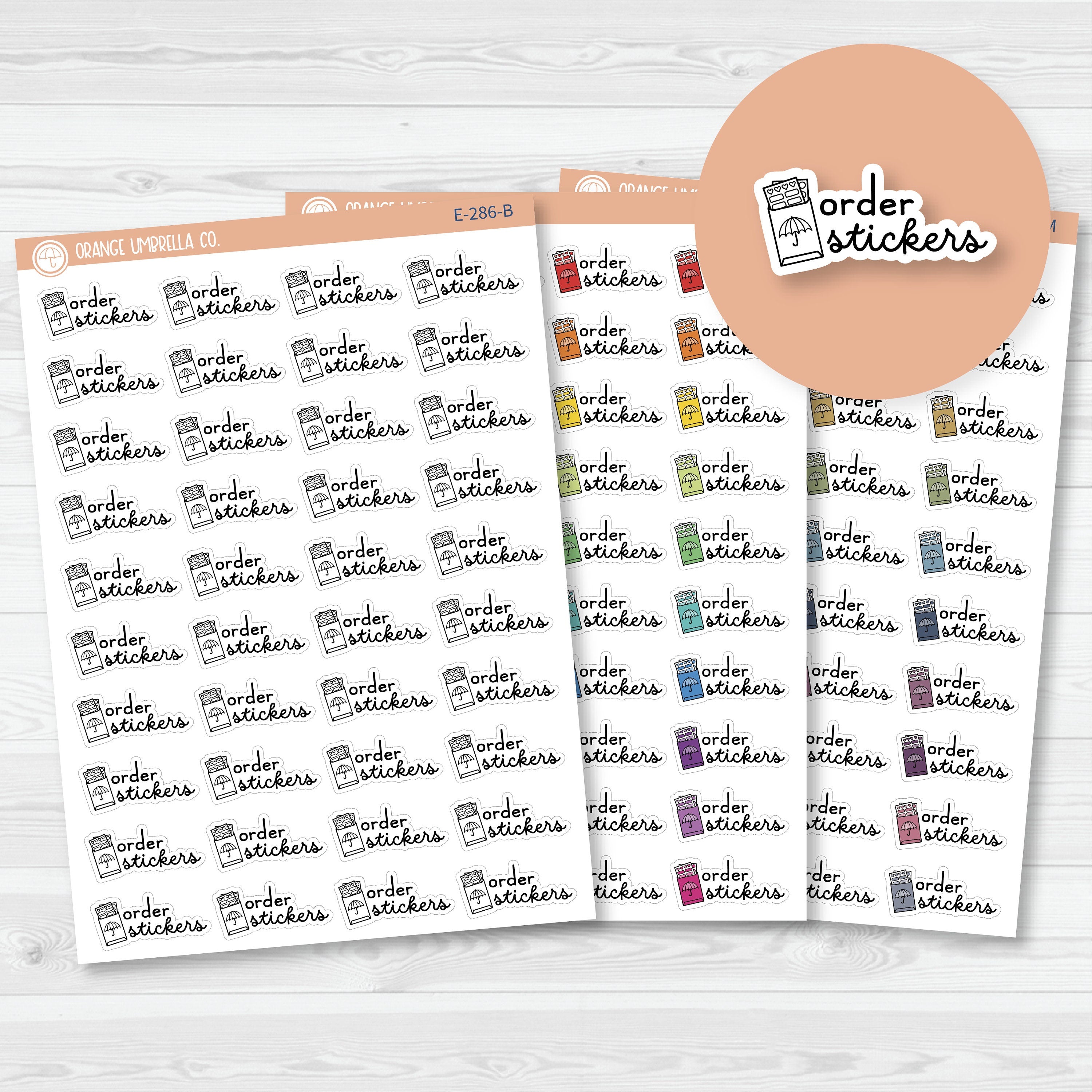 3/12-Order Stickers Icon Script Planner Stickers | FC16| E-286
