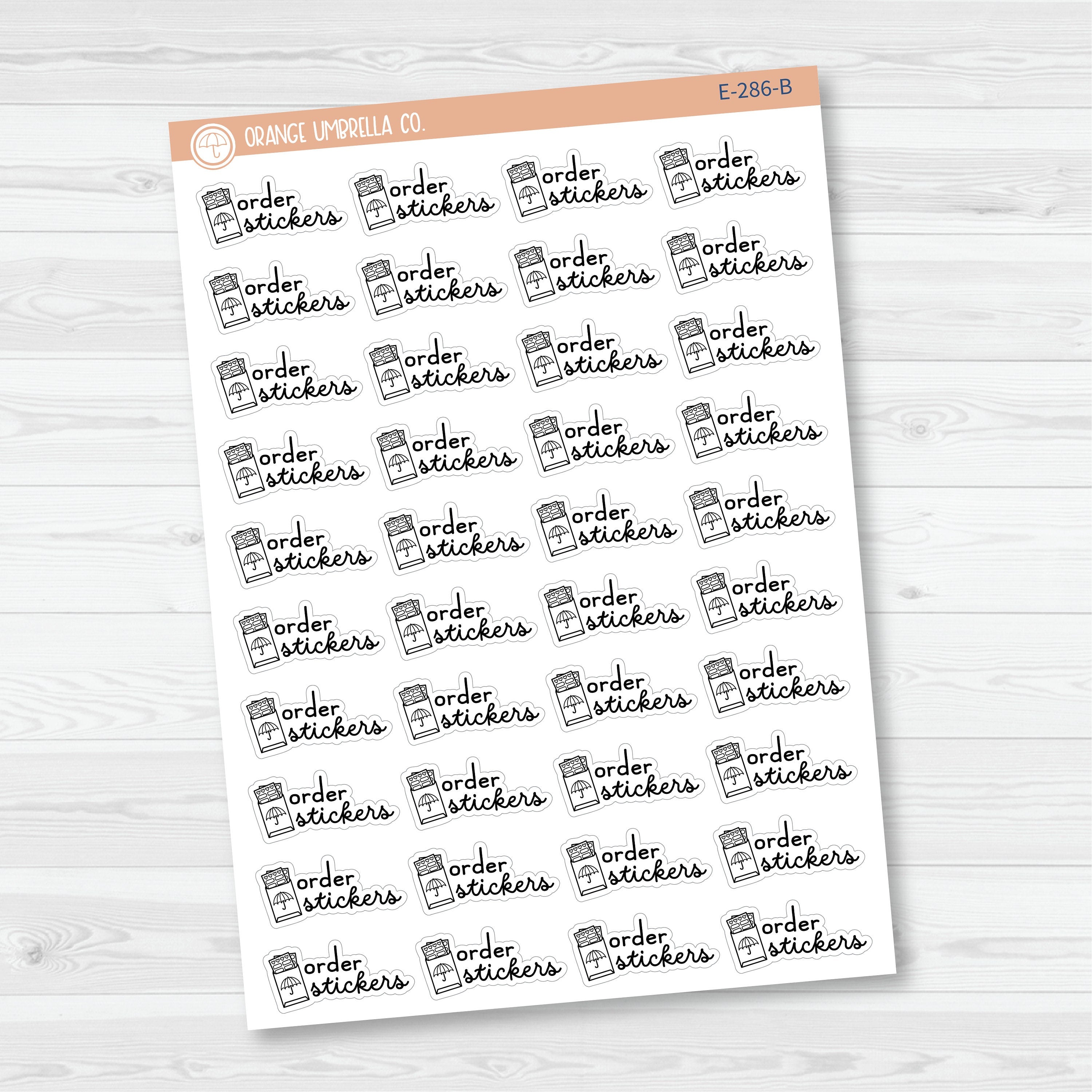 3/12-Order Stickers Icon Script Planner Stickers | FC16| E-286