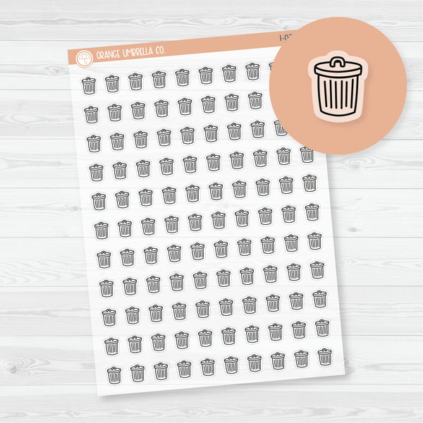 3/12-Trash Can Icon Planner Stickers | Clear Matte | I-074-BCM