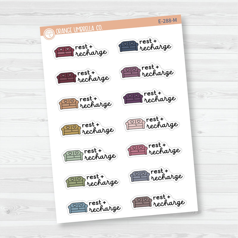 3/12-Rest + Recharge Planner Stickers | F16 | E-288