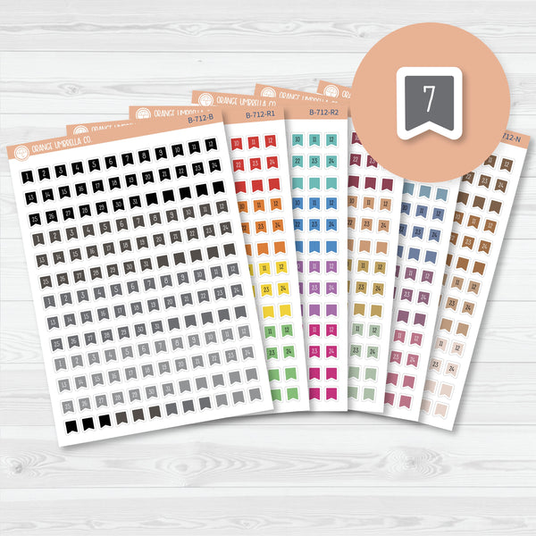 3/12-Flag Date Dots Planner Stickers | 4 Months Planner Stickers | B-712