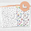 3/12-Hand Doodled Block Arrows Planner Stickers | Mixed Sheet | B-713