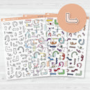 3/12-Hand Doodled Block Arrows Planner Stickers | Mixed Sheet | Clear Matte | B-713-CM