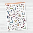 3/12-Hand Doodled Block Arrows Planner Stickers | Mixed Sheet | Clear Matte | B-713-CM