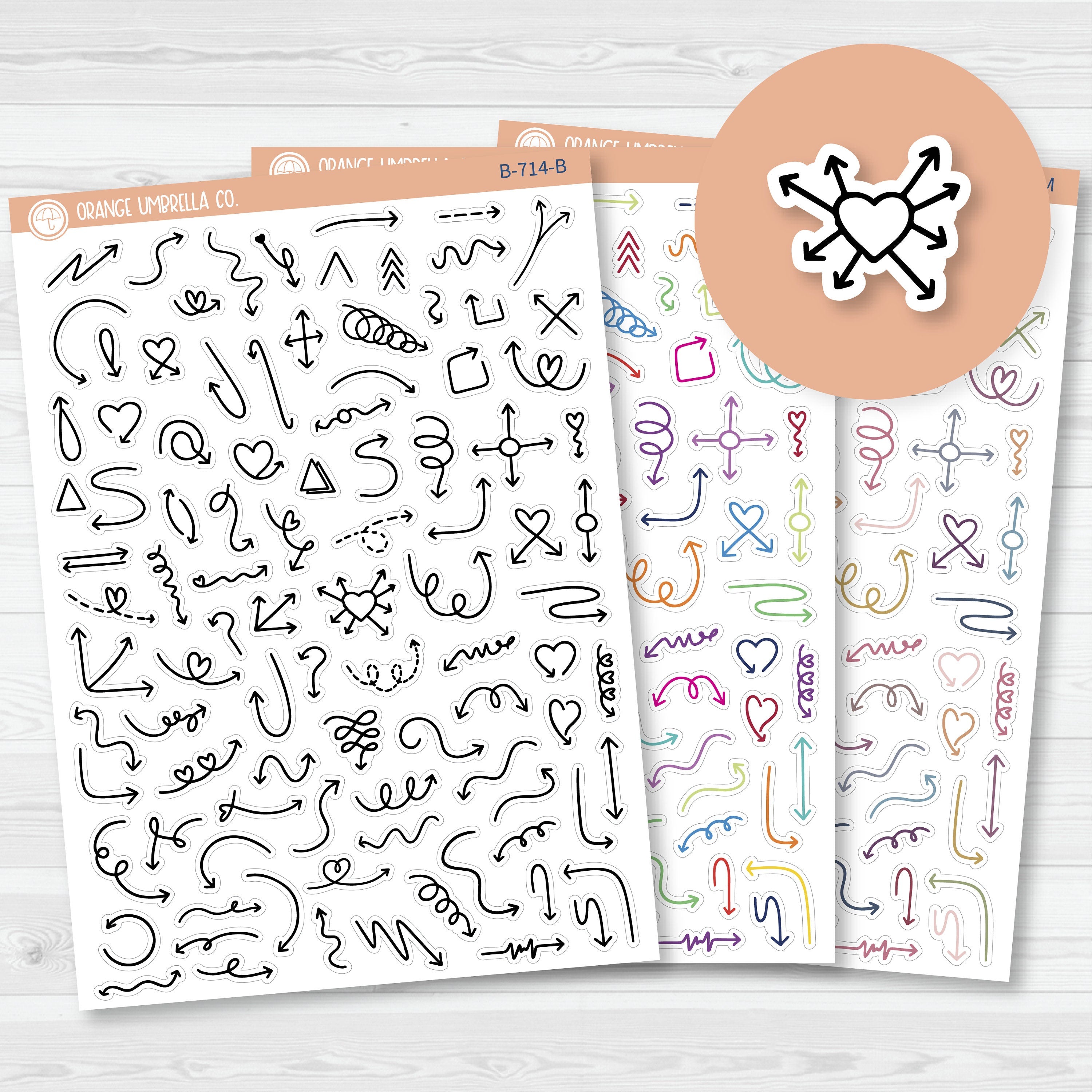3/12-Hand Doodled Arrows | Mixed Sheet | B-714